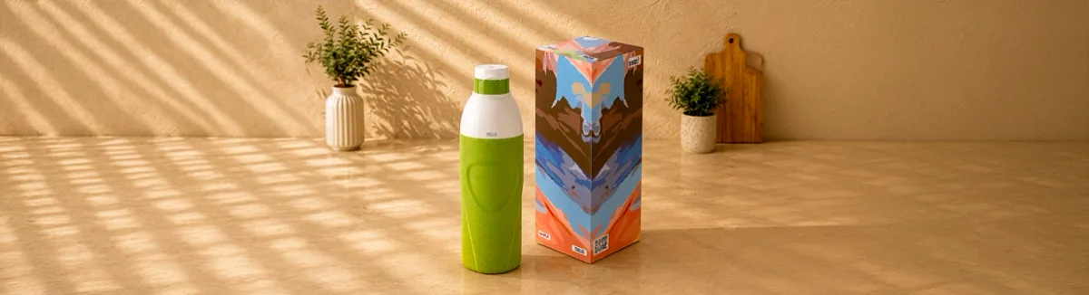 DEW food-grade plastic school bottle with flip-top cap