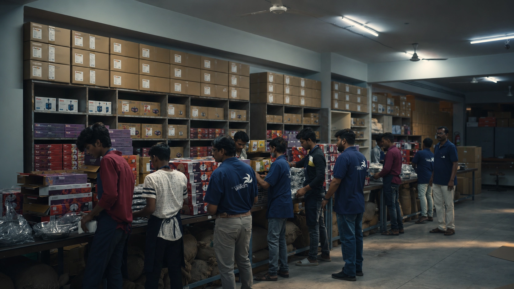 Group Welkin team assembling bulk gifting orders
